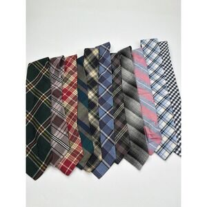 Mens Plaid Tartan Tie Lot 11pc Gant Gap Merona Club Room Gingham Striped Bundle